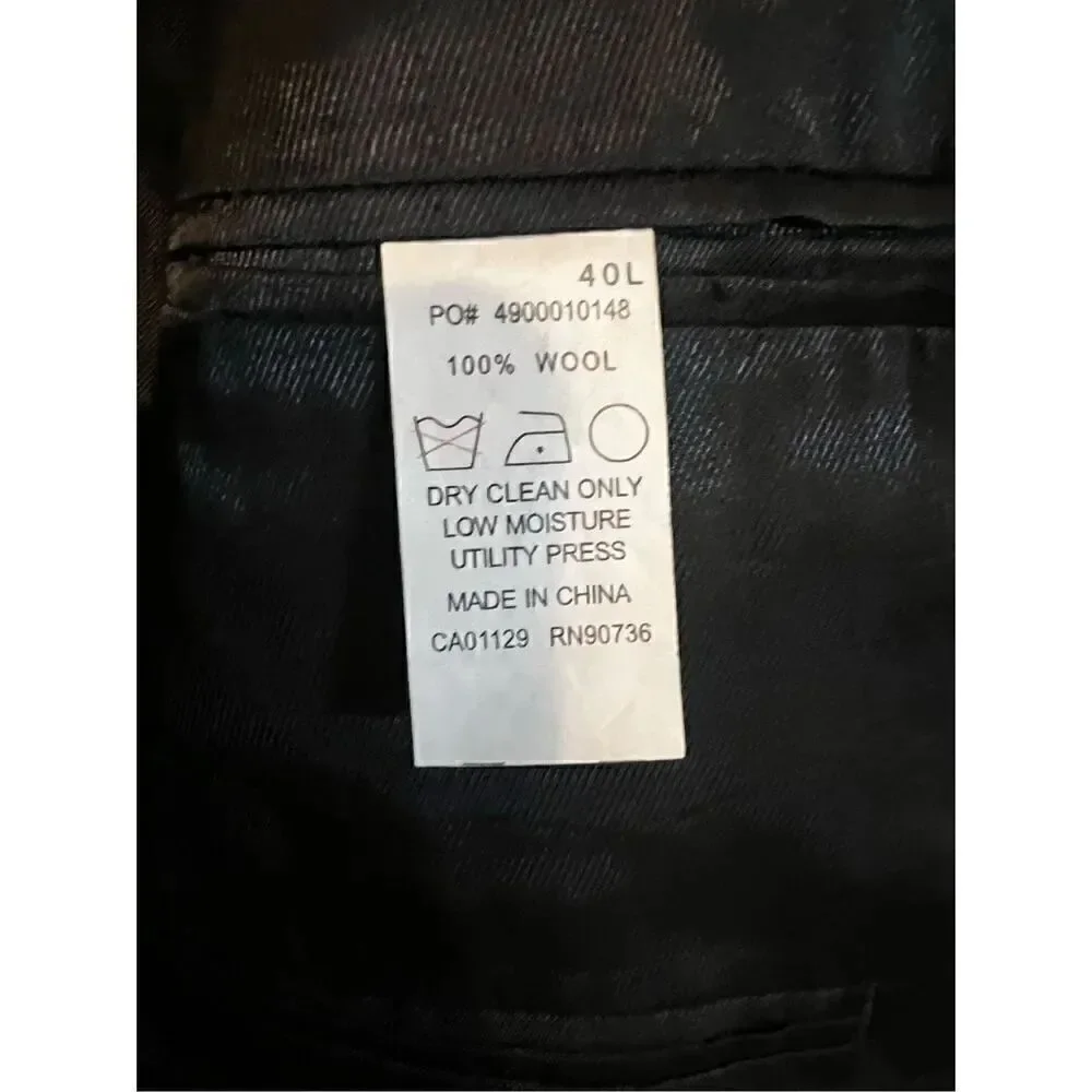 Calvin Klein Men’s Size 40L Sport Coat Grey Blazer Suit Jacker Three Button